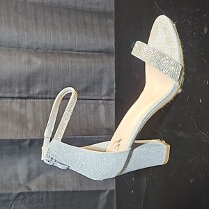 Sparkly silver/rhinestone heeled sandals